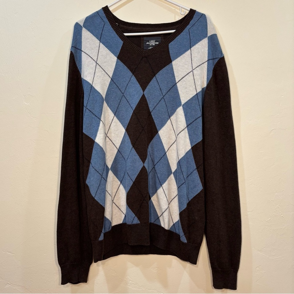 H&M Y2K Argyle Sweater, Size Large